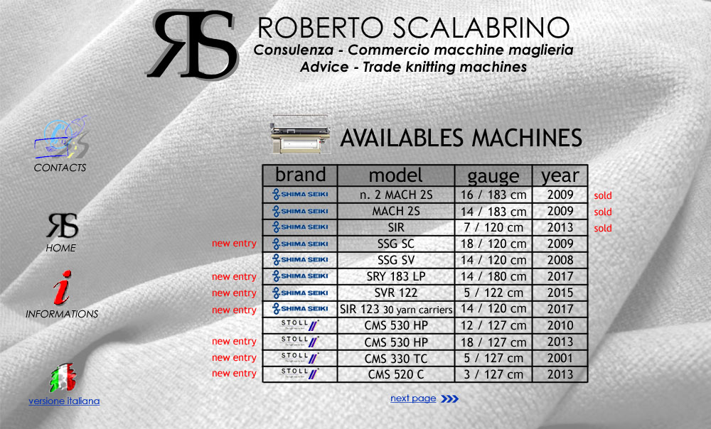 Ditta Roberto Scalabrino availables machines